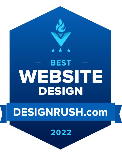 Badge from DesignRush saying Best Website Design 2022
